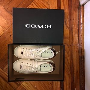 Coach C126 Leather Sneakers With Animal Print
